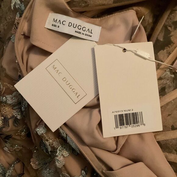 MAC DUGGAL 79313 Embroidered Spaghetti Strap Trumpet Gown - Picture 13 of 13